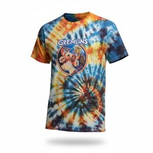HANES Upcycle Tie Dye Gremlins Gizmo Graphic T-Shirt Unisex XL‎ Multi Color 80s